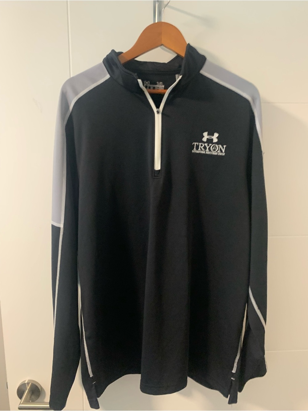 Equestrian  Under Armour Black & Light Gray 1/4 Zip Performance Jacket